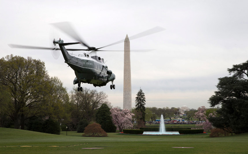 Slijetanje helikoptera ispred Bijele kuće