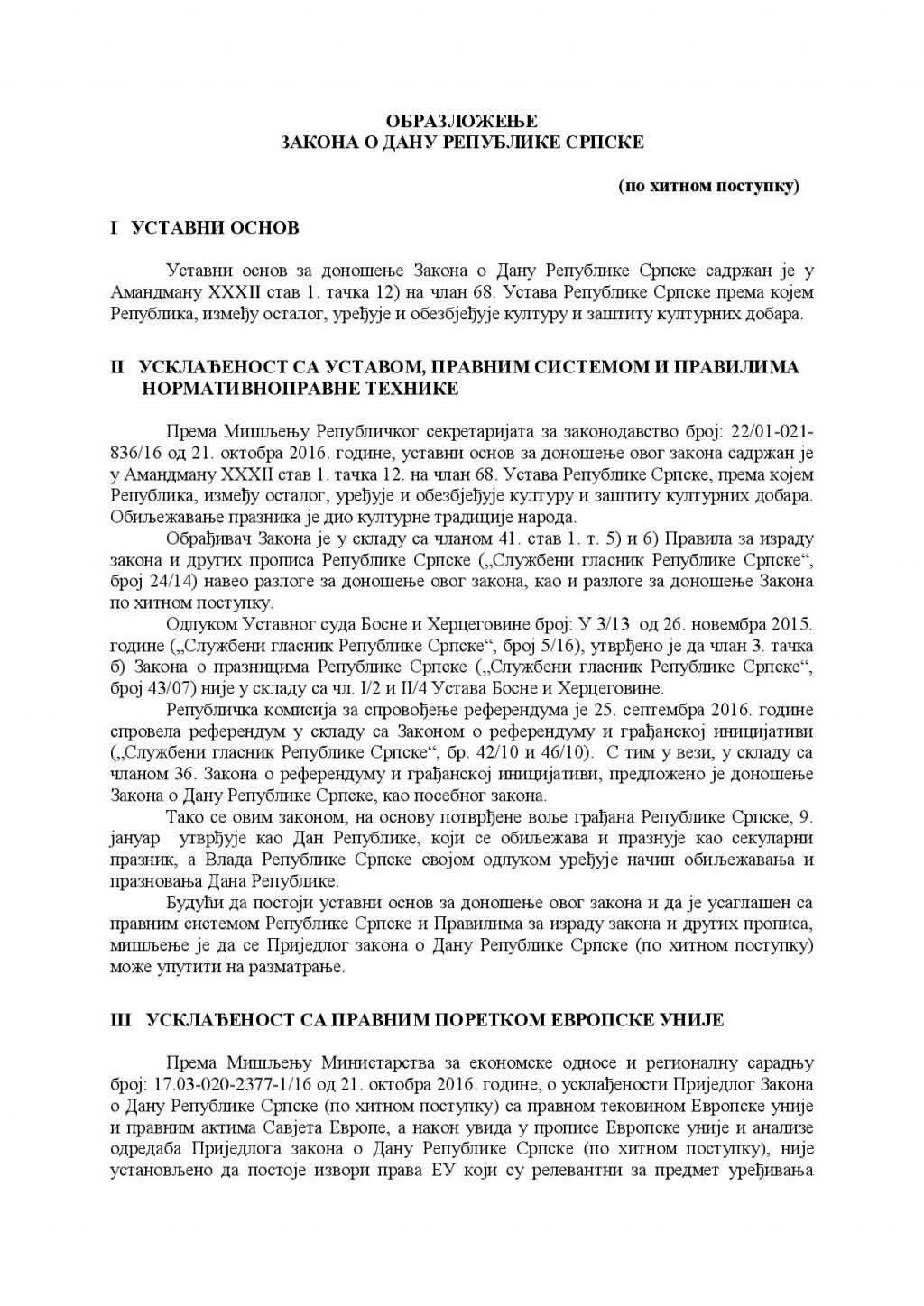 Stranica 3 - Prijedlog Zakona o Danu Republike Srpske