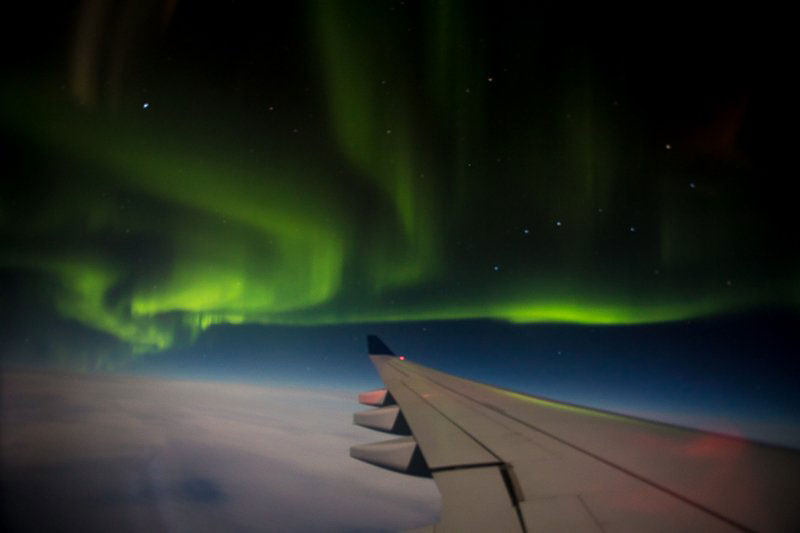 Polarna svjetlost iz perspekrtive  pilota (Foto: twitter/Jeremy DwyerLindgren)