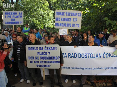 Protesti radnika ZOI'84 - Foto: klix.ba