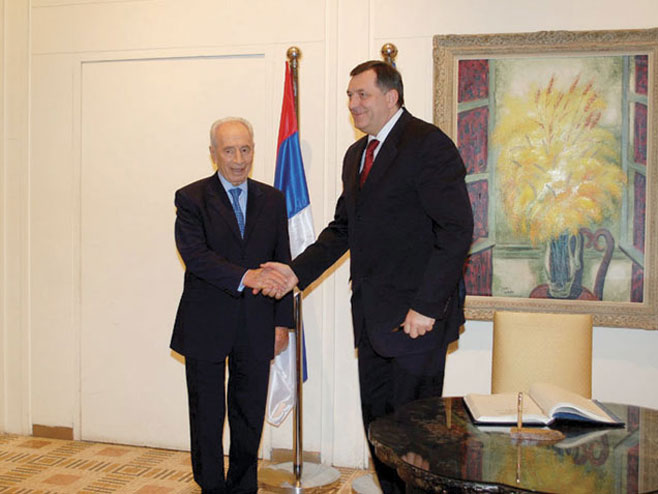 Milorad Dodik i Šimon Peres - Foto: Novosti.rs