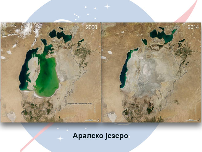 Aralsko jezero 2000 i 2014. godine - Foto: RTRS