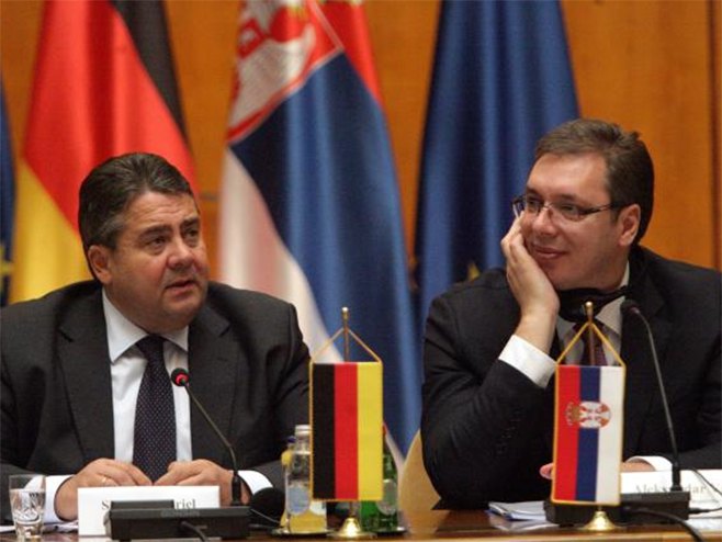 Zigmar Gabrijel i Aleksandar Vučić - Foto: TANЈUG