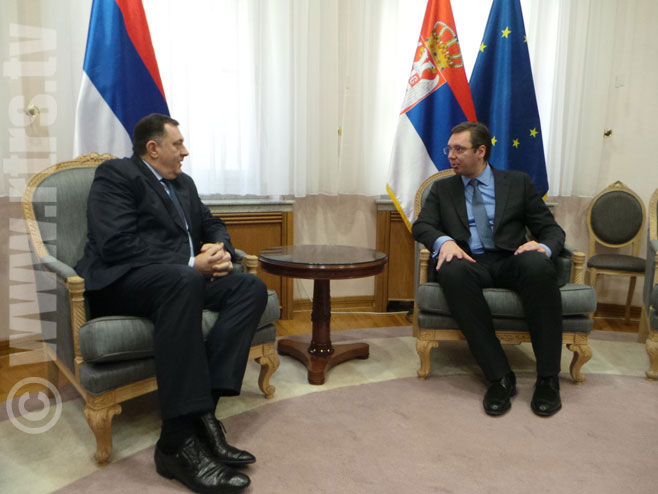 Beograd: Milorad Dodik i Aleksandar Vučić - Foto: RTRS
