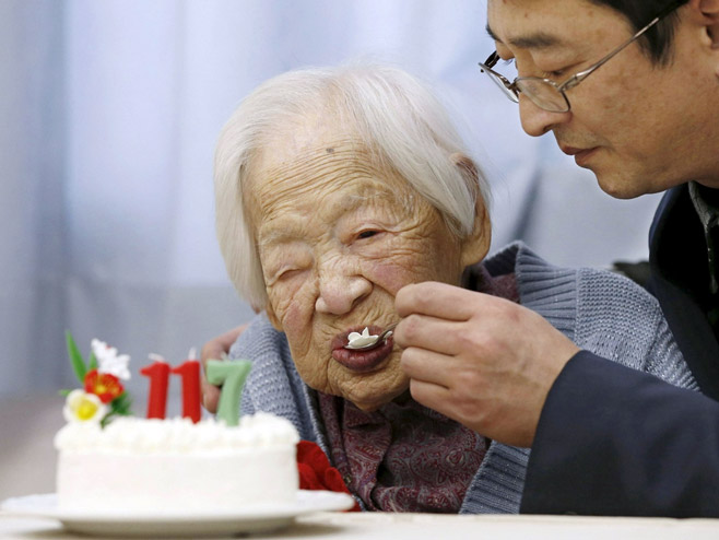 Misao Okava sa proslave 117.rođendana - Foto: REUTERS