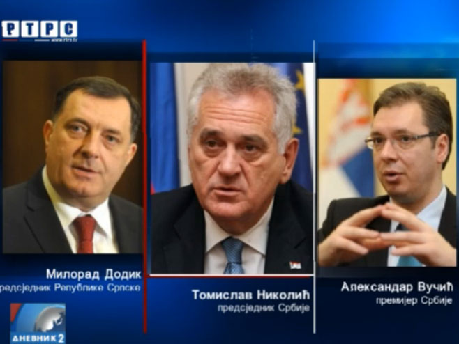 Milorad Dodik, Tomislav Nikolić, Aleksandar Vučić - Foto: RTRS