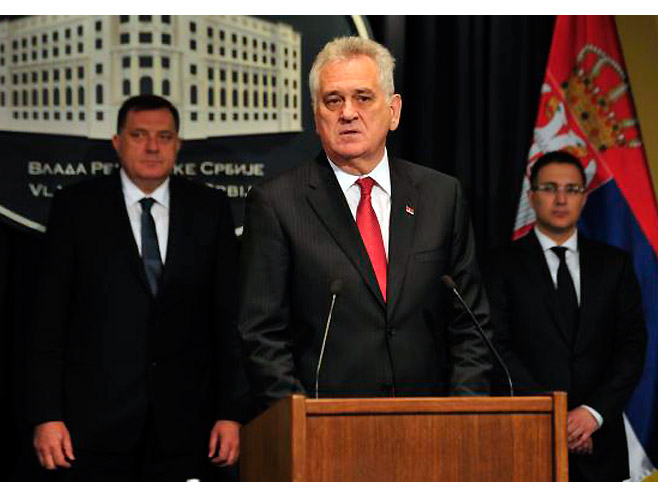 Pres konferencija Nikolića i Dodika - Foto: TANЈUG