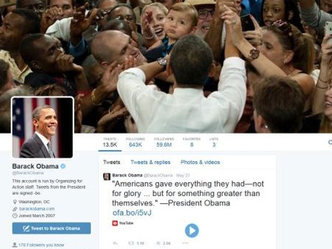 Barak Obama na Tviteru - Foto: Screenshot