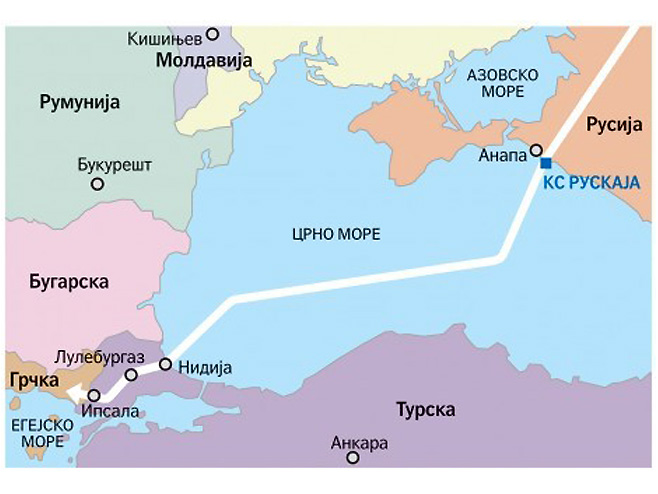 Mapa Turskog toka - Foto: Screenshot