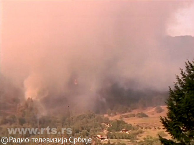 Požar kod manastira Studenica - Foto: Screenshot