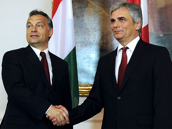 Viktor Orban i Verner Fajman   (Foto:APA/HANS KLAUS TECHT ) - 