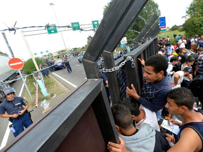 Migranti na granici sa Mađarskom - Foto: TANЈUG