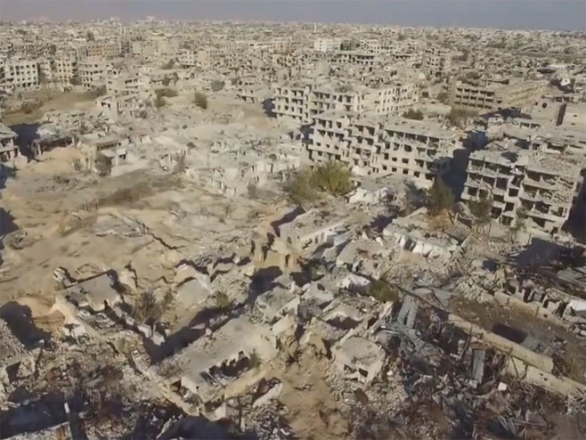 Snimci razorenog Damaska - Foto: Screenshot