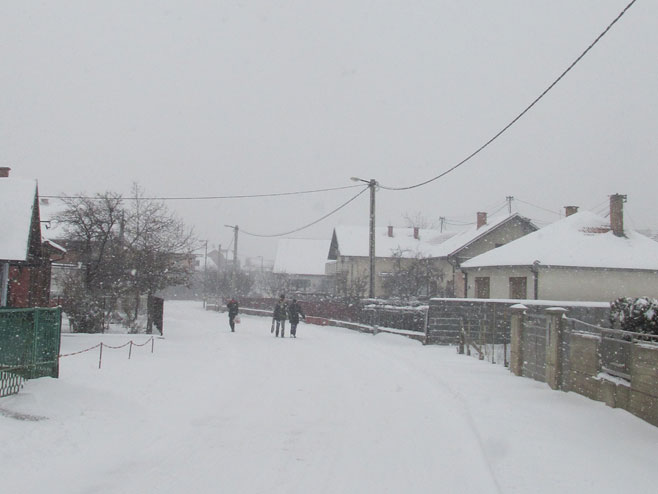 Snijeg na području Bijeljine - Foto: SRNA