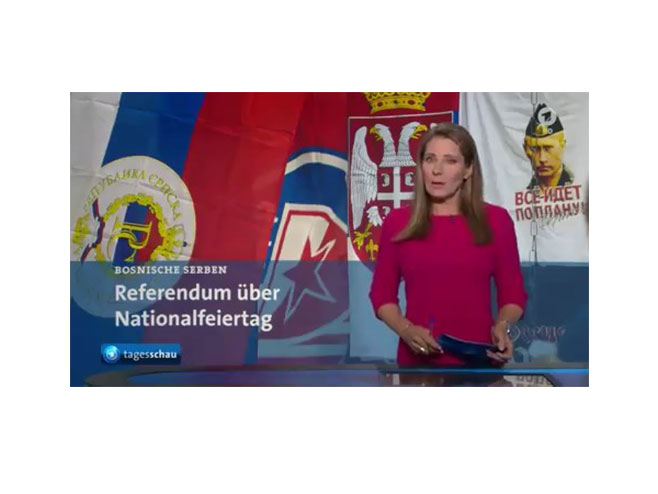 Zastave Srpske, Zvezde i Srbije i Putin na  njemačkoj TV - Foto: Screenshot/YouTube