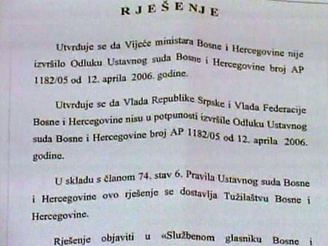 Neizvršene odluke Ustavnog suda BiH - Foto: RTRS