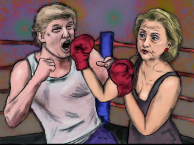 Tramp protiv Klintonove (Foto: toonpool.com) - 