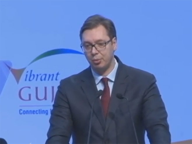 Obraćanje Vučića na Samitu u Indiji - Foto: Screenshot