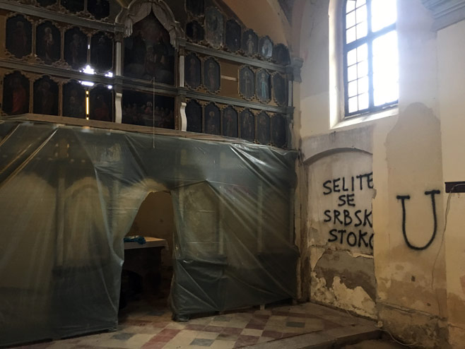 Drenovci: Umjesto obnove crkve, poruke mržnje i netrpeljivosti - Foto: SRNA