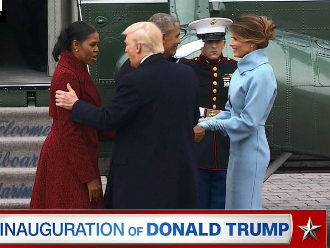 Donald Tramp i Barak Obama sa suprugama - Foto: CNN