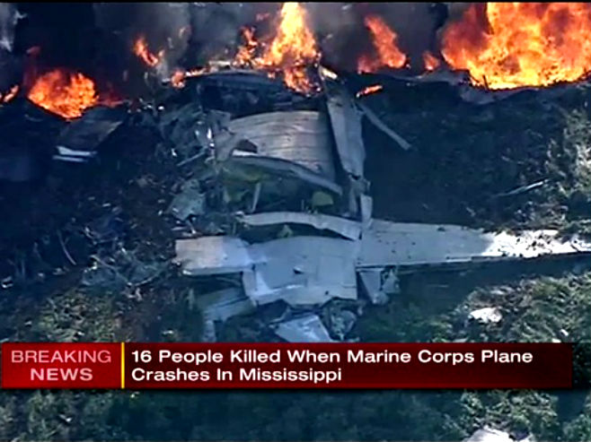 Misisipi: Najmanje 16 žrtava u padu vojnog aviona - Foto: Screenshot