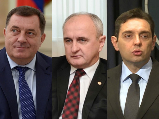 Dodik, Đokić, Vulin - Foto: RTRS