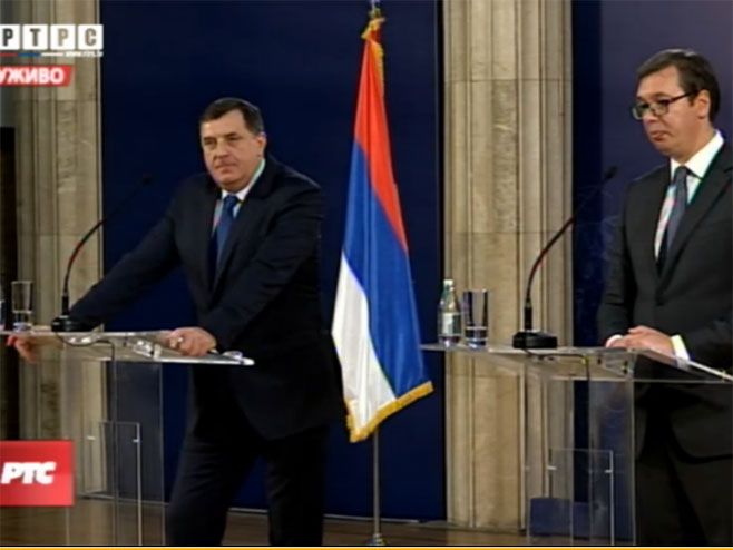 Dodik i Vučić - pres - Foto: RTRS