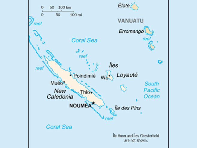 Nova Kaledonija - mapa - Foto: Screenshot