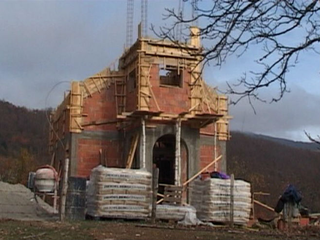 Izgradnja crkve u Gornjoj Јošanici - Foto: RTRS