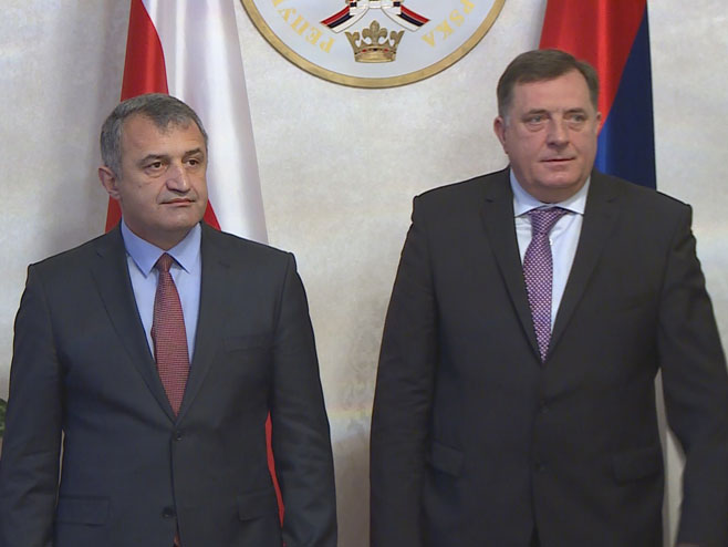 Anatolij Bibilov i Milorad Dodik - Foto: RTRS