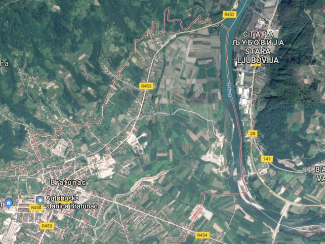 Bratunac, Ljubovija (foto: Google Earth) - 