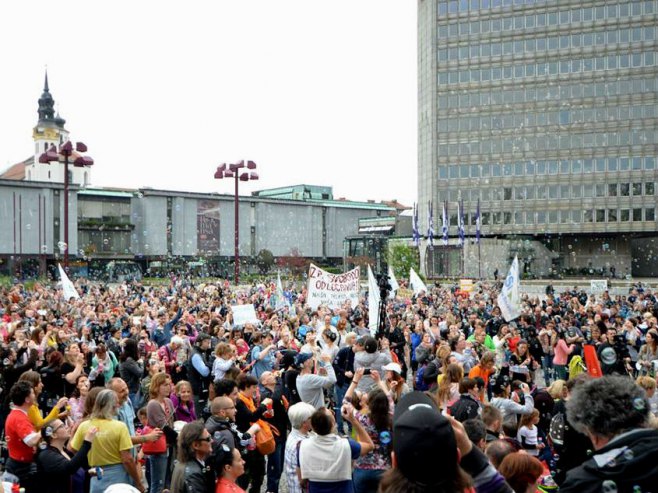 Protest Slovenaca zbog vakcinacije djece (Foto: Združenje za naravni razvoj otrok) - 