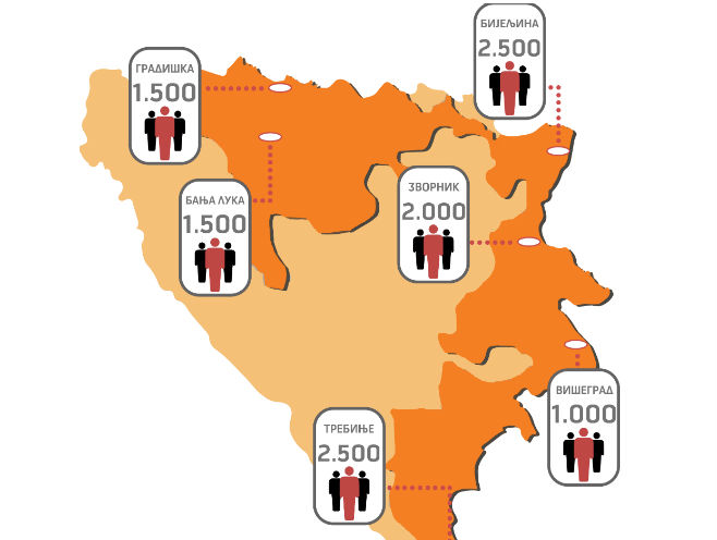 Karta i raspored za smještaj migranata u Republici Srpskoj - Foto: RTRS
