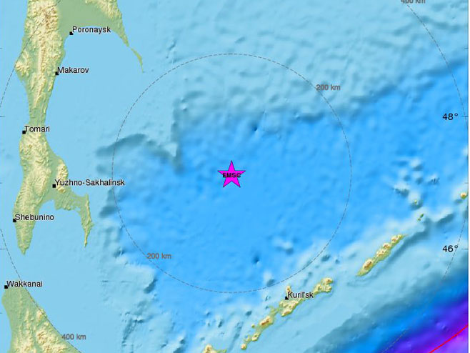 Zemljotres kod Kurilskih ostrva (Foto: www.emsc-csem.org) - 