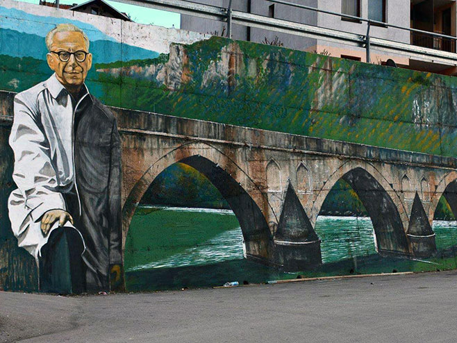 Višegrad - mural Ive Andrića - Foto: SRNA