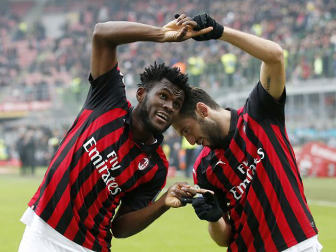 Fudbaleri Milana (Foto:Tanjug/ AP Photo/Antonio Calanni) - 