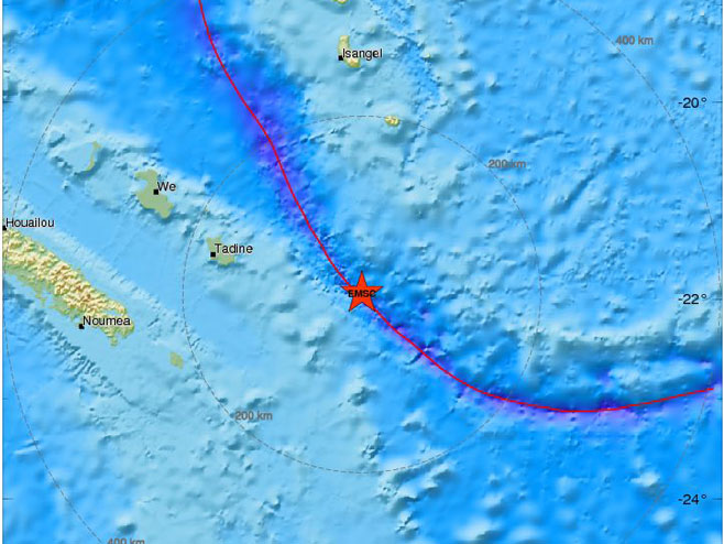 Zemljotres jačine 7,6 stepeni kod Nove Kaledonije (Foto: www.emsc-csem.org) - 