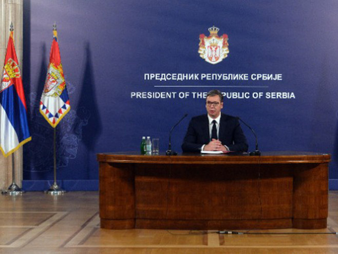 Konferencija za medije predsednika Vučića - Foto: TANЈUG