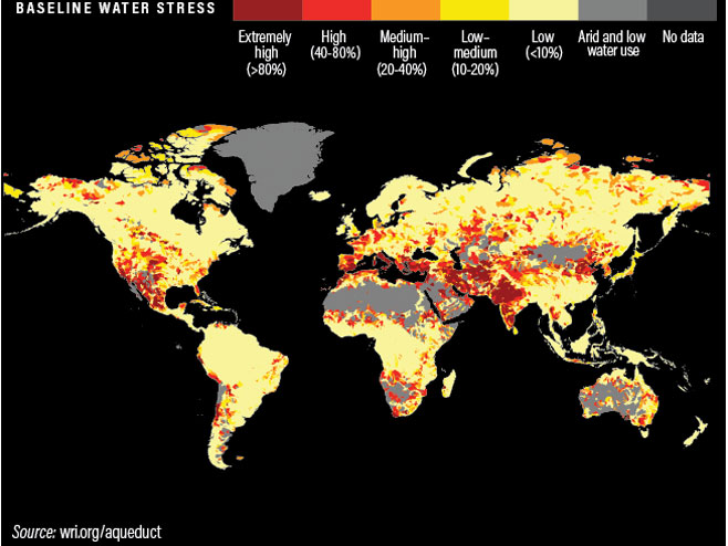 Nestašica vode u svijetu (Foto: World Resources Institute) - 