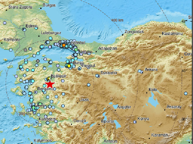 Tri zemljotresa u Turskoj (foto: emsc.eu) - 
