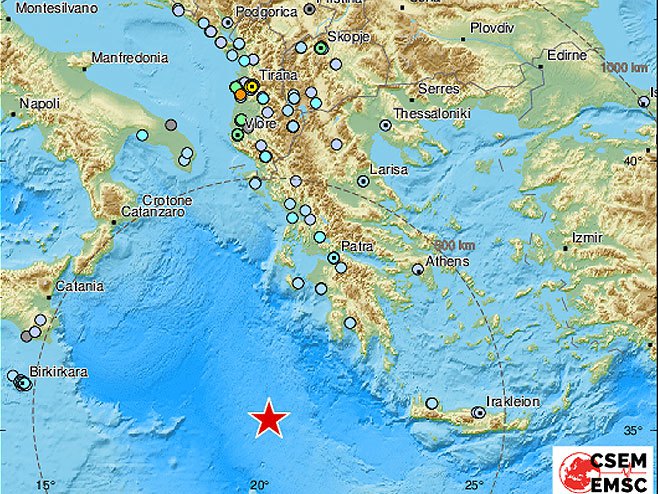 Zemljotres u Sredozemlju (foto: EMSC) - 