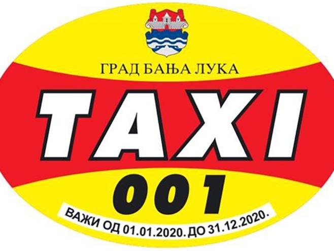 Banjaluka: Taksi naljepnica za 2020. godinu sa grbom grada - Foto: SRNA