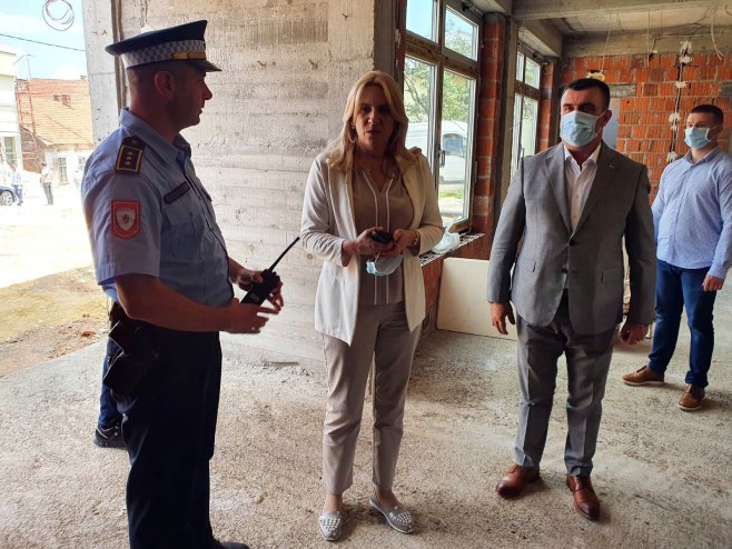 Vlasenica - Cvijanović i Kraljević posjetili gradilište novog objekta Policijske stanice - Foto: SRNA