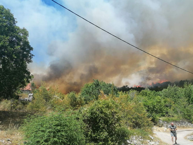 Trebinje: Požar u Banjevcima - Foto: RTRS