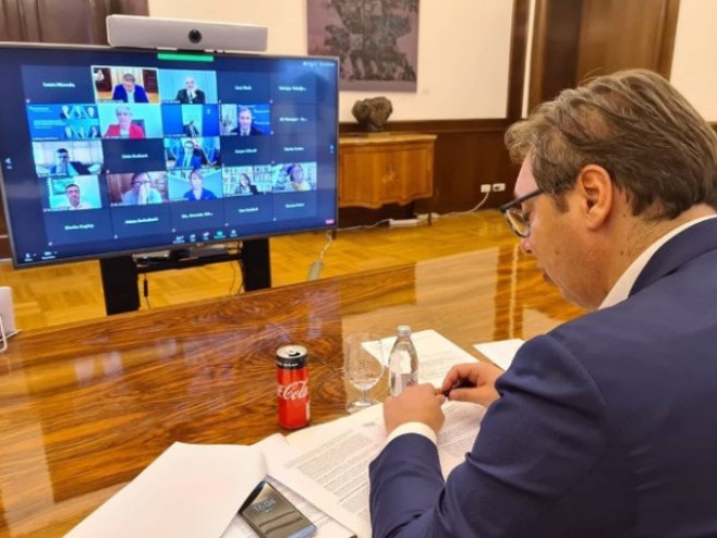 Vučić na video-samitu lidera Zapadnog Balkana - Foto: TANЈUG