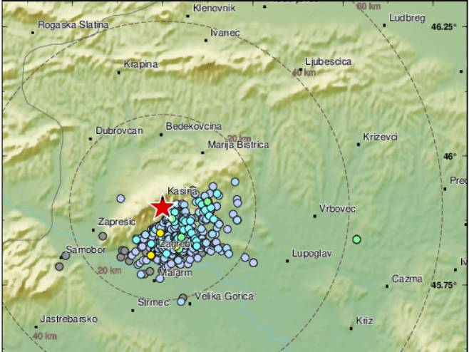 Zemljotres u Zagrebu, Foto: EMSC Twitter - 