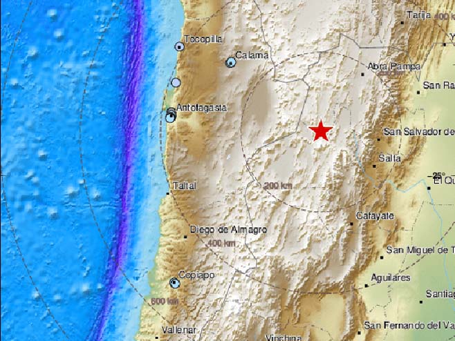 Zemljotres u Argentini (foto:EMSC) - 
