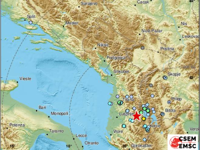 Zemljotres u Albaniji (foto: EMSC Twitter) - 