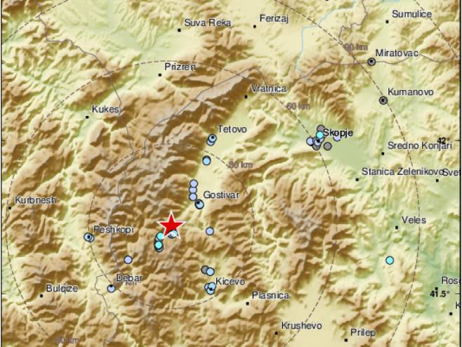 Zemljotres u Sjevernoj Makedoniji (foto: EMSC Twitter) - 