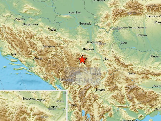 Zemljotres kod Novog Pazara (Foto: EMSC) - 